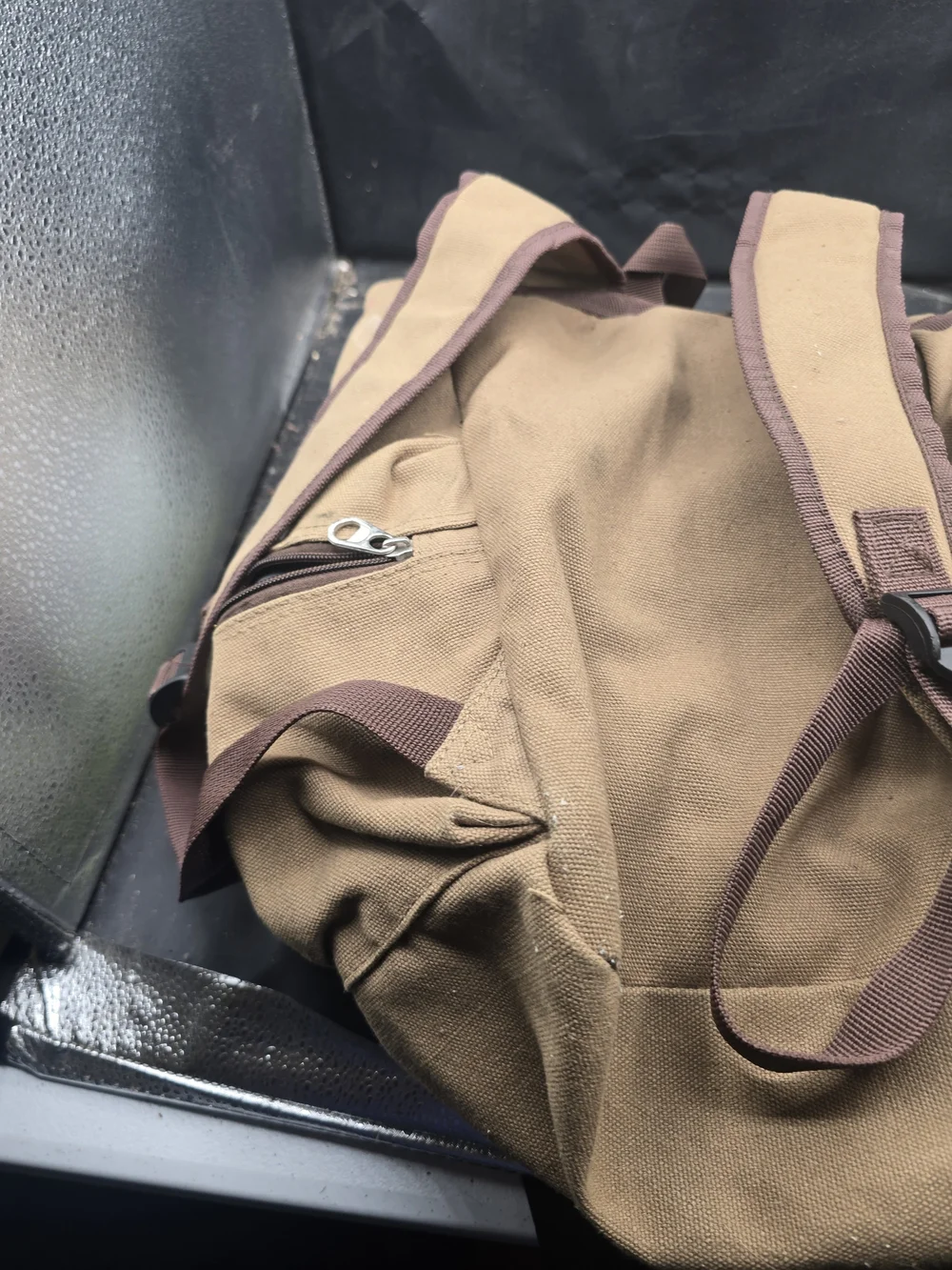 Canvas Brown Backpack with‎ Adjustable Straps